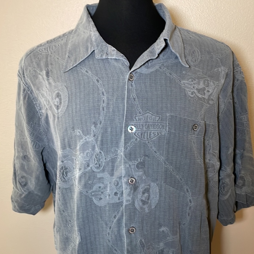 Harley Davidson Silk Shirt Size 2XL - Picture 2 of 9